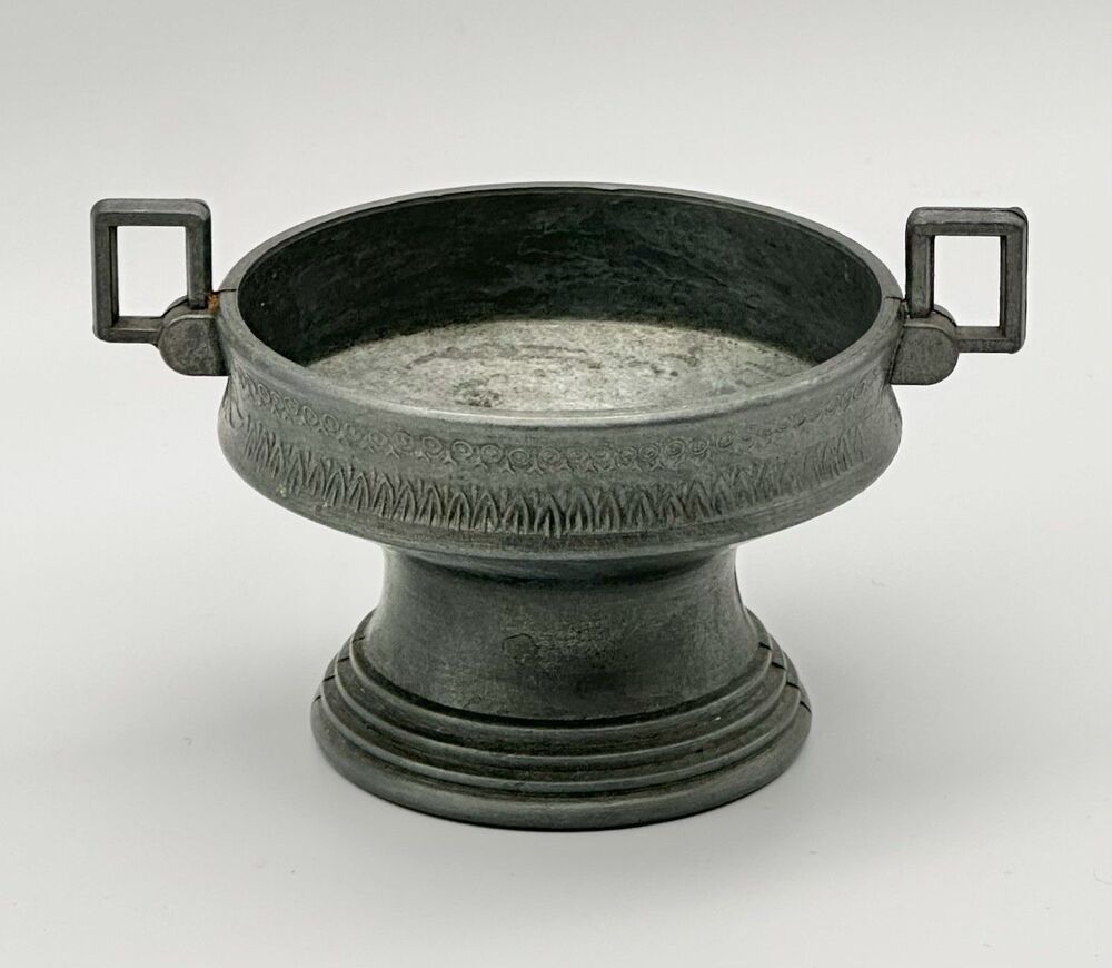 Vintage Cheswick PA Action Industries Handcrafted Pewter Pedestal Bowl Italy